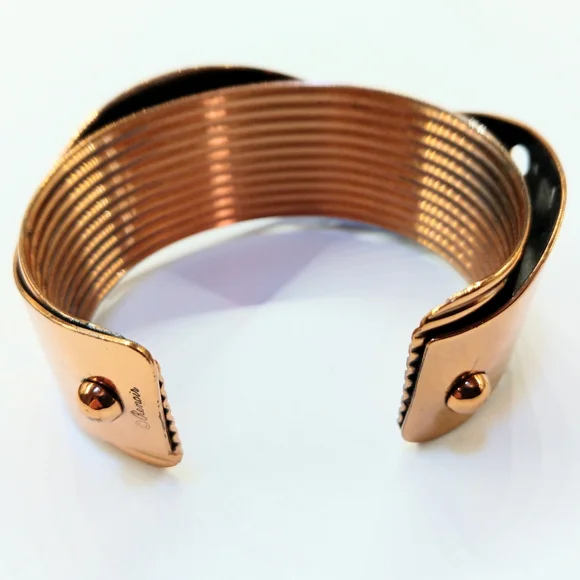 Vintage Renoir Copper Cuff Bracelet Swiss Cheese - Picture 5 of 5